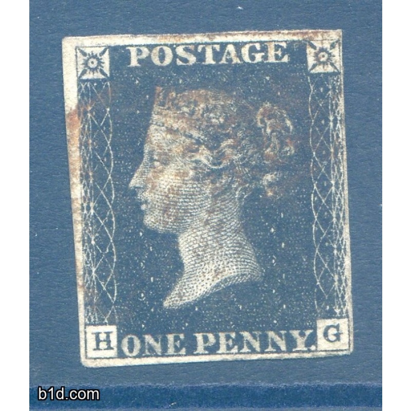 Penny Black (HG) Fine Used 4 Margin Plate 6