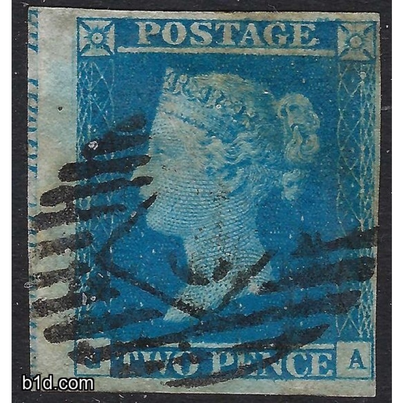 GB QV SG13 2D BLUE PLATE 3 (JA) 4 MARGINS WITH MARGINAL INSCRIPTION