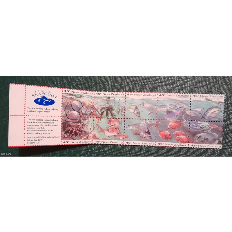 New Zealand Booklet seafood $4.50 Mint Self-adhesive