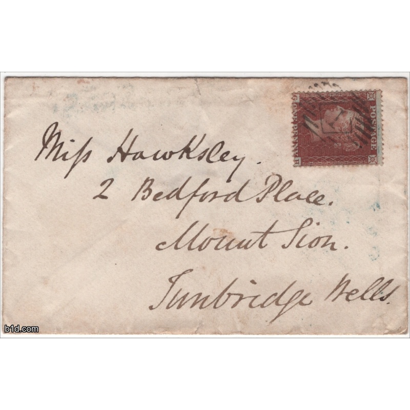 1855 penny red stars plate 10 SC16 Alpha II on cover to Tunbridge Wells