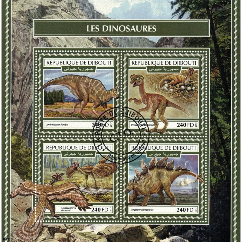 DJIBOUTI 2017 - Dinosaurs/complete set (sheet+block)