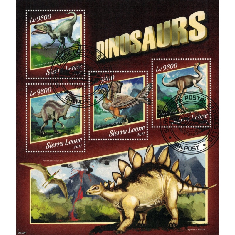 SIERRA LEONE 2017 - Dinosaurs/complete set (sheet+block)