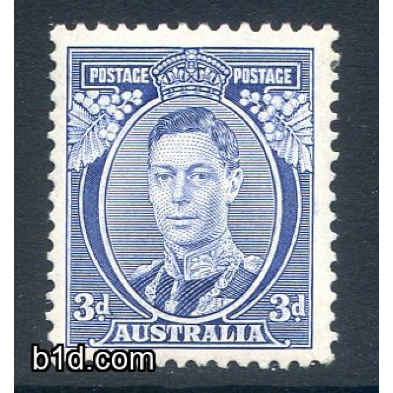 Australia 3d Blue SG168a Mounted Mint