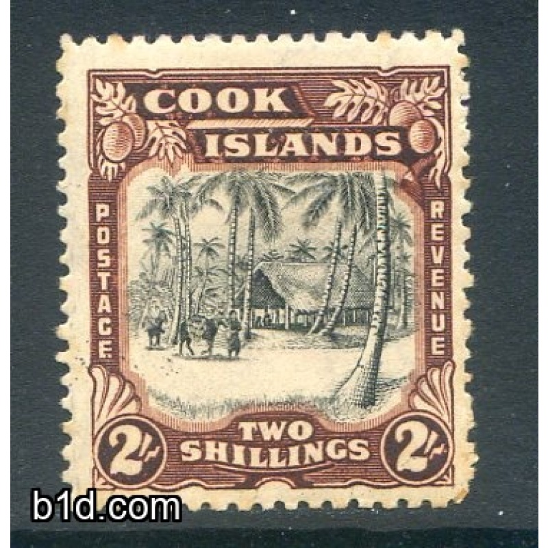 Cook Islands 2/- Black and Red Brown SG144