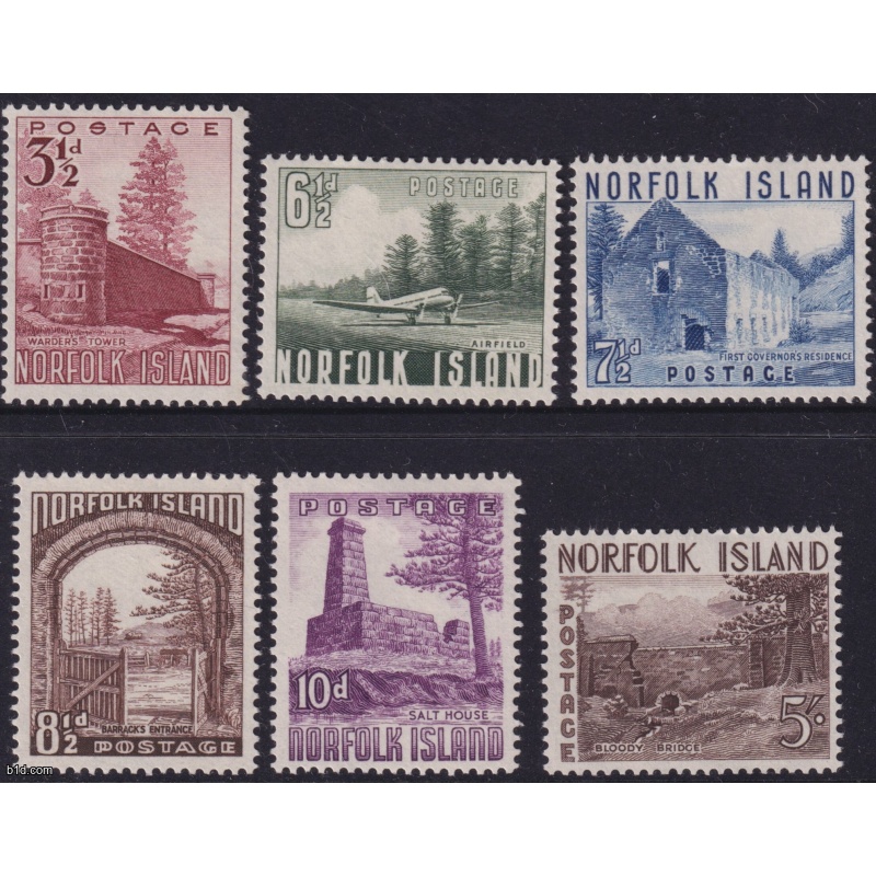 Norfolk Island 1953 Definitives Set of 6 MUH