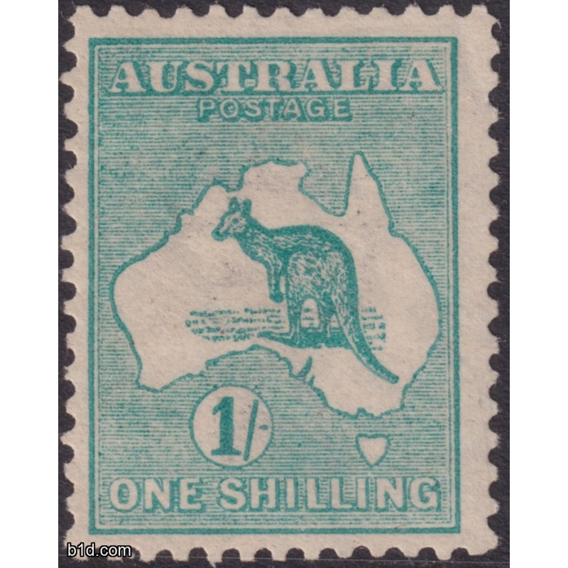 Australia KGV 1913 1/- Blue-Green Roo