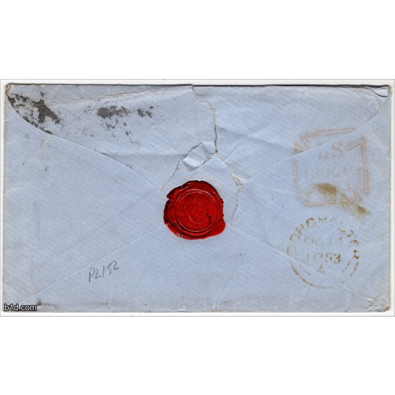 1853 Plate 152 ID imperf SG B2 cover to Dorchester
