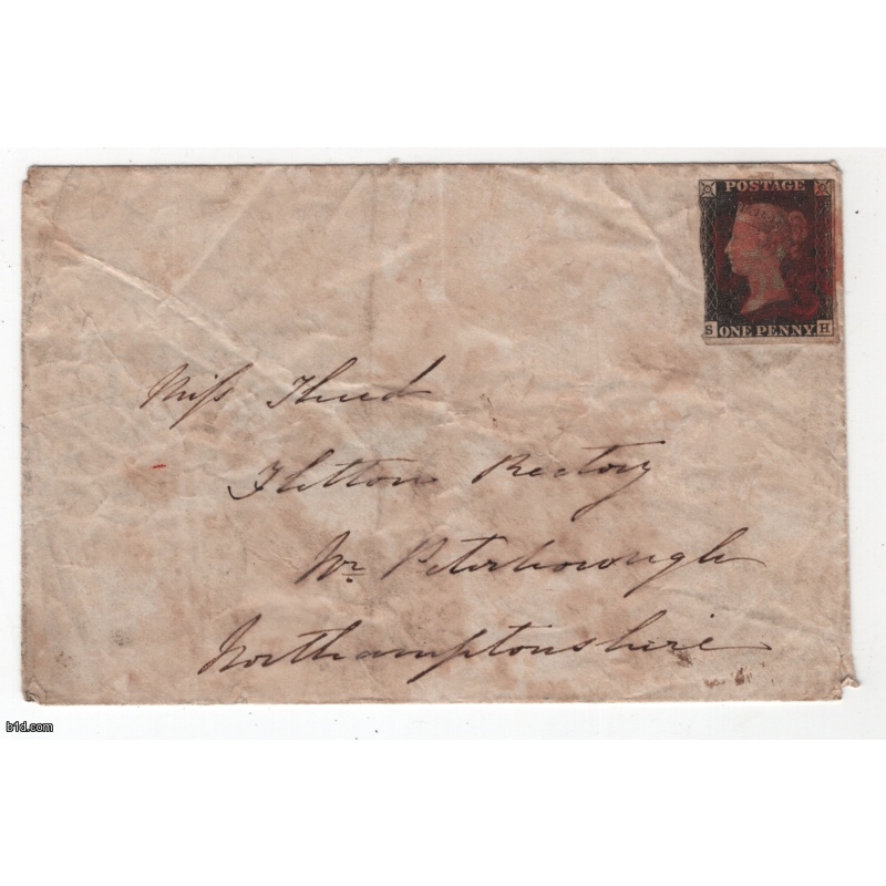 1840 Penny Black on cover plate 1a May 12 Early date!