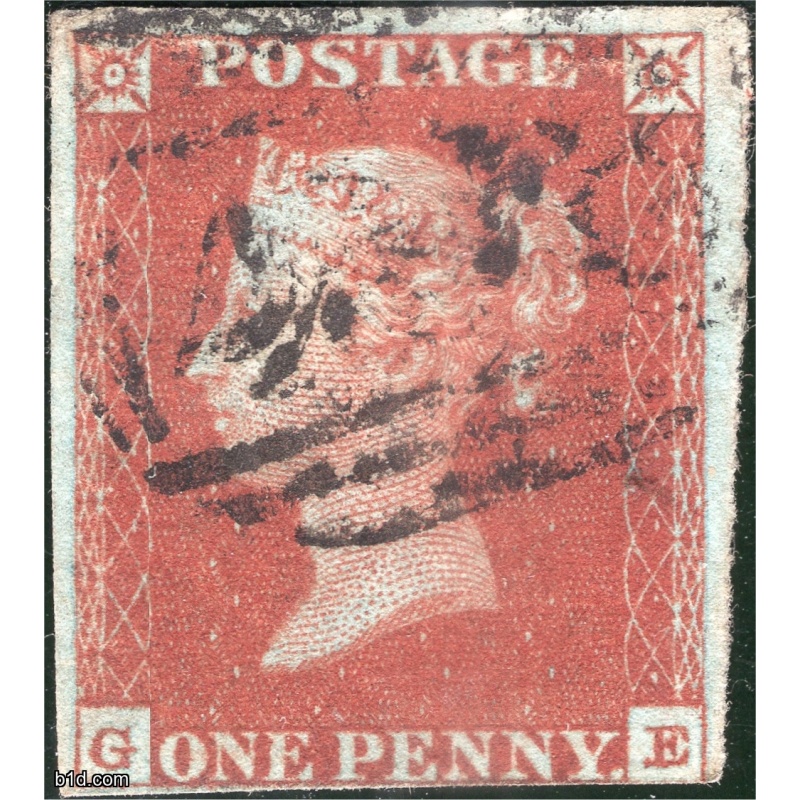 1848 Penny red imperf Plate 50 GE