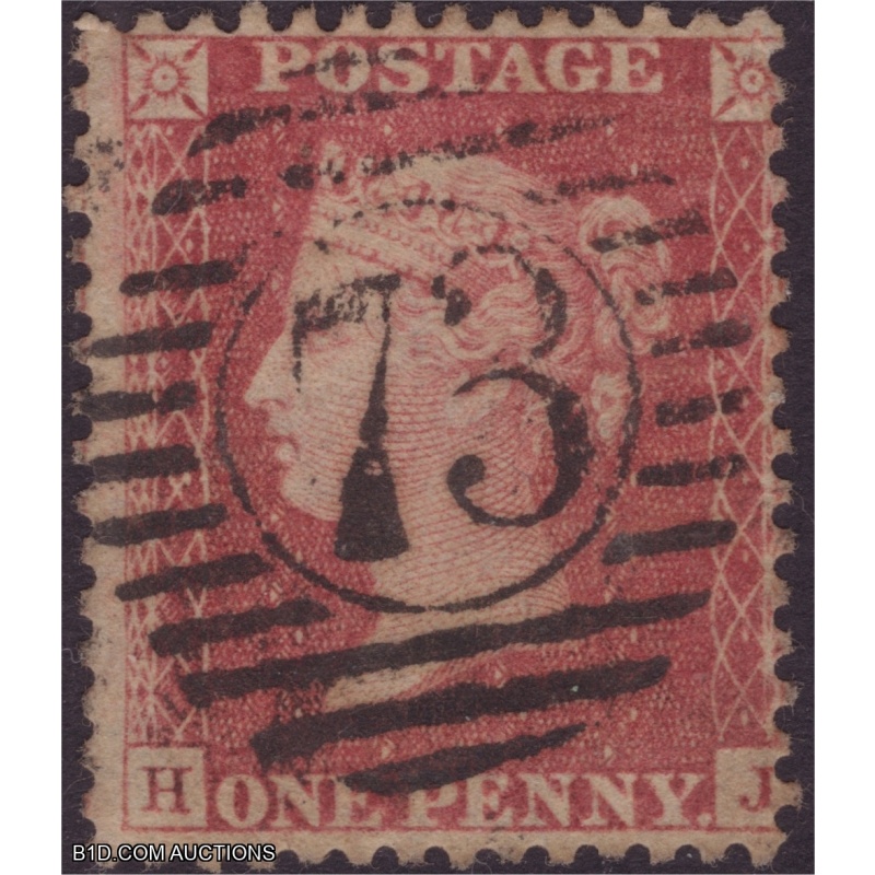 1858 Penny red stars SG 40 C10 plate 59 HJ