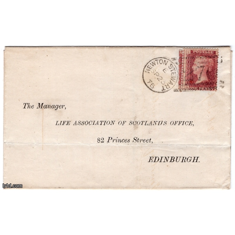 1875 Penny red plate 79 NL cover to Edinburgh
