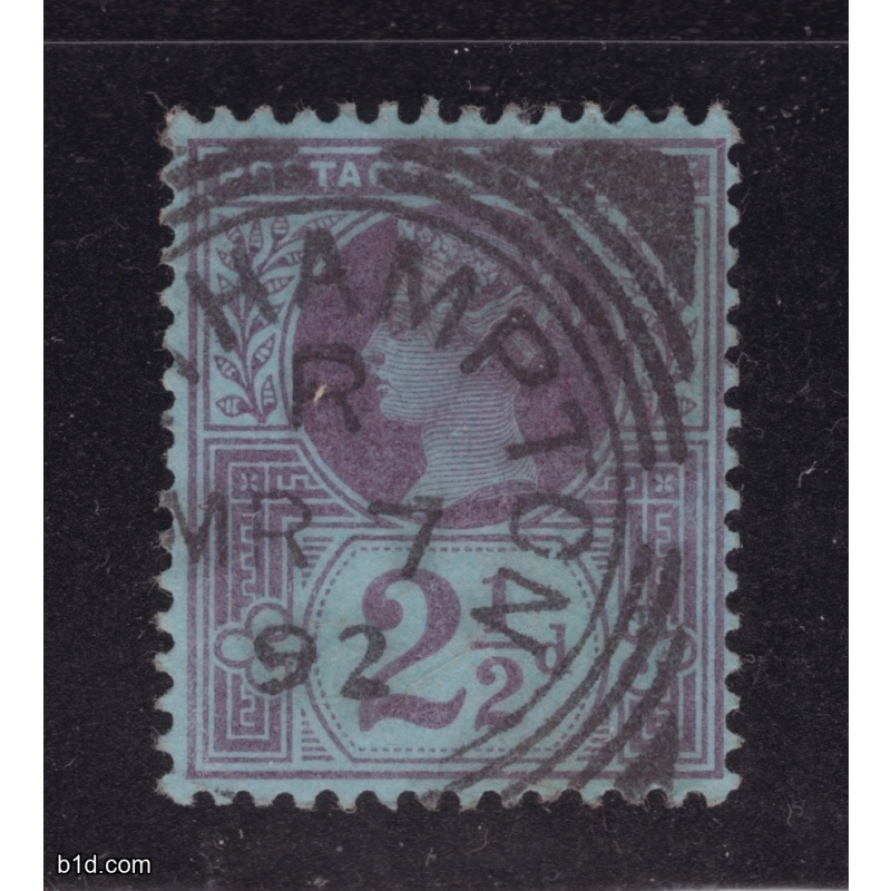 1887 2 1/2 d blue used SG201 sc 114