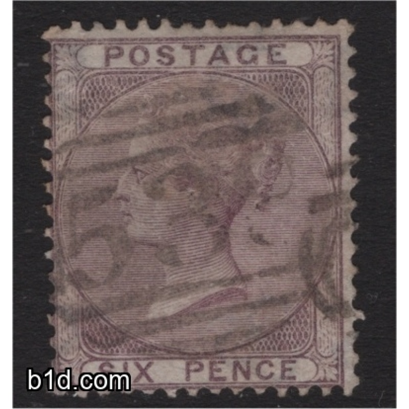 1856 Six Pence lilac no letters in corners - SG 68