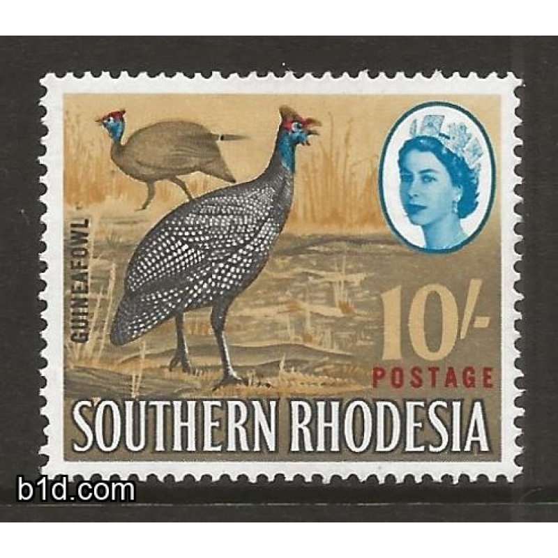 S. Rhodesia 1964 10/- with "Extra Feather" variety, SG104a, F/M/M
