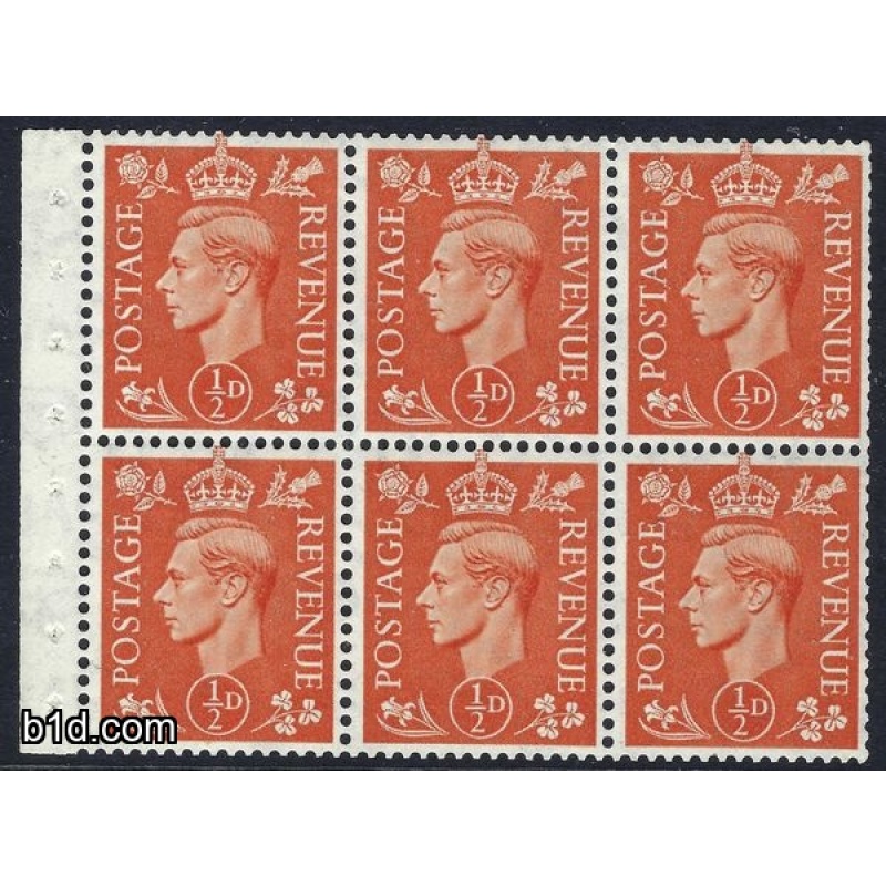 KGVI BOOKLET PANES (COLOUR CHANGE) (MNH)