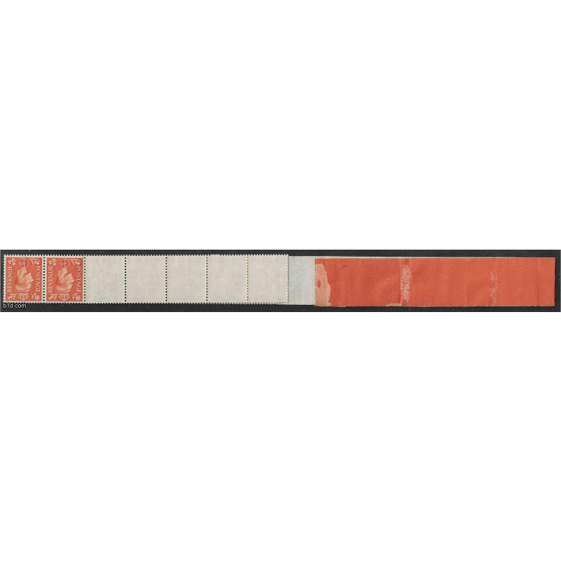 G6  1/2d pale orange (P) Coil Leader, Roll 10 +Coil End