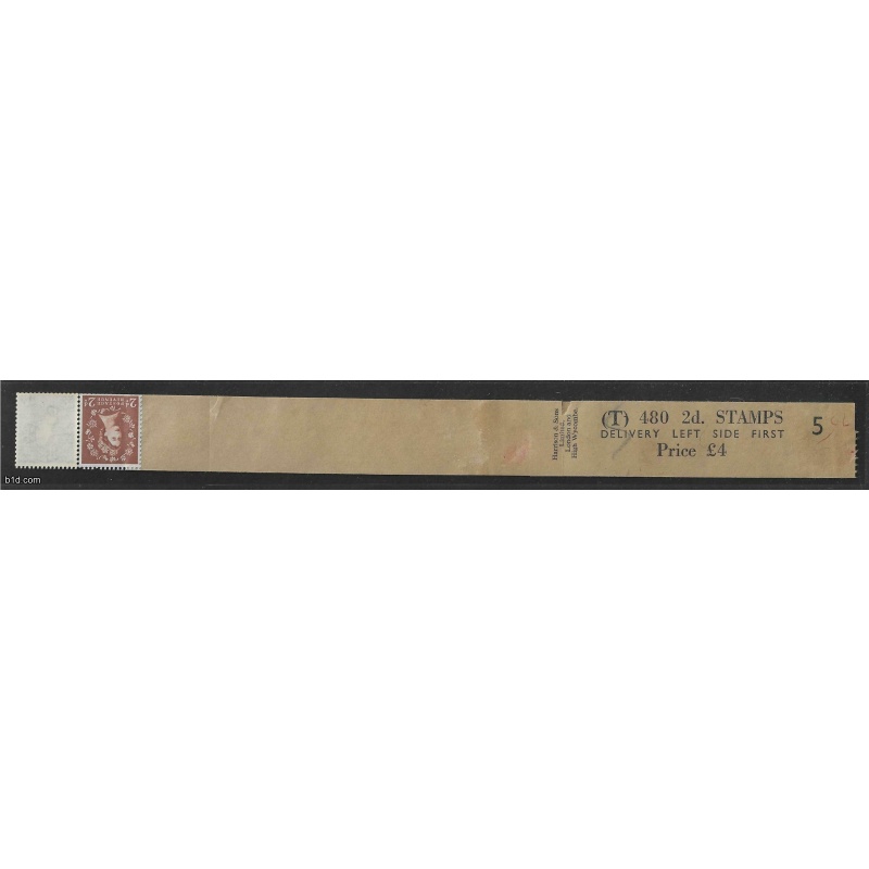 2d Lt Red Brown Multi Crown S40b (T) Coil leader Roll 5