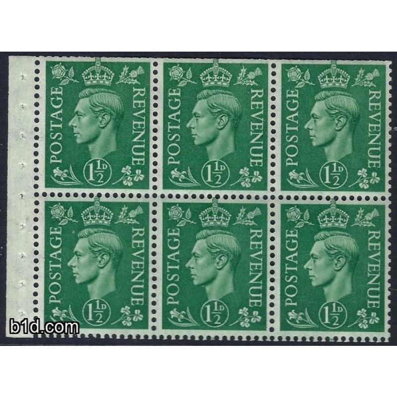 KGVI BOOKLET PANES (COLOUR CHANGE) (MNH)