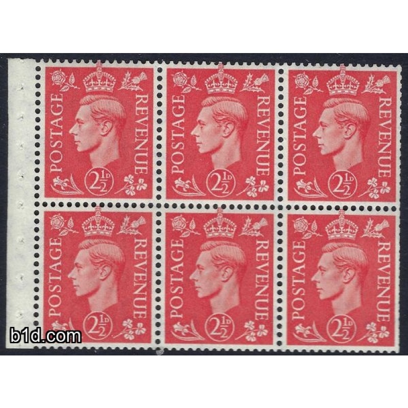 KGVI BOOKLET PANES (COLOUR CHANGE) (MNH)