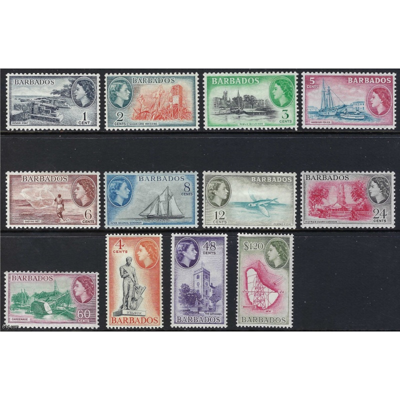 Barbados 1953 SG289-300 Set to $1.20 (MLH)