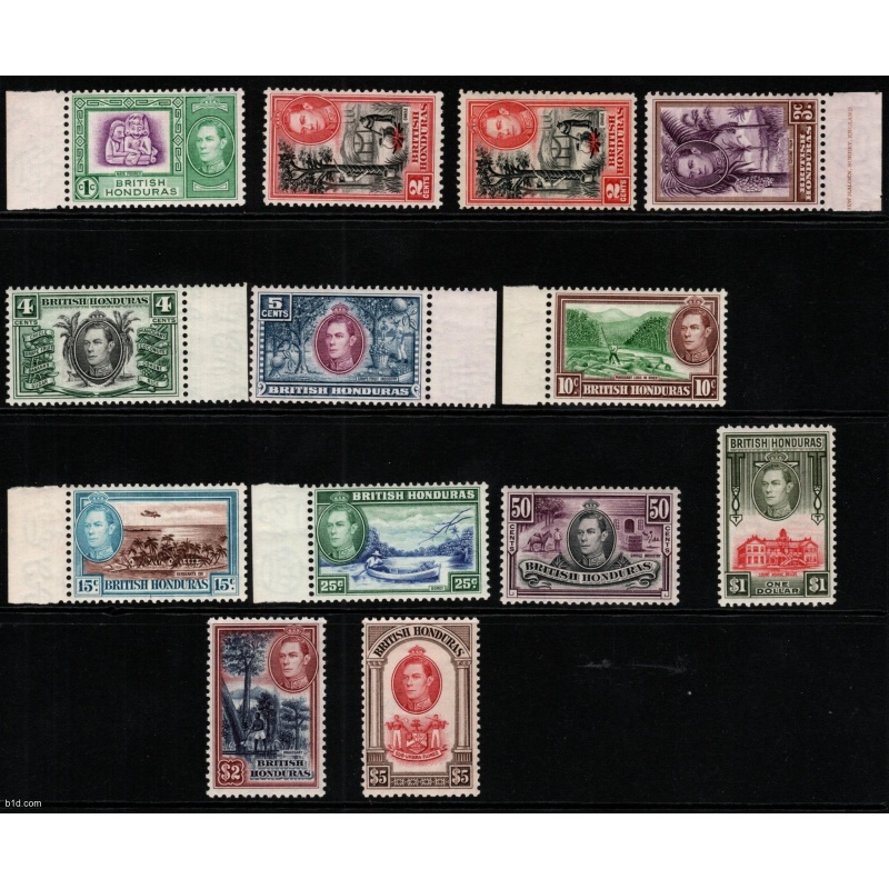 BRITISH HONDURAS SG150/61 1938 DEFINITIVE SET MTD MINT
