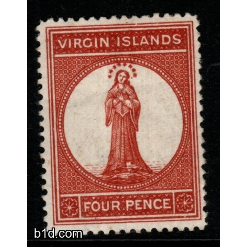 BRITISH VIRGIN ISLANDS SG37 1887 4d. BROWN-RED MTD MINT