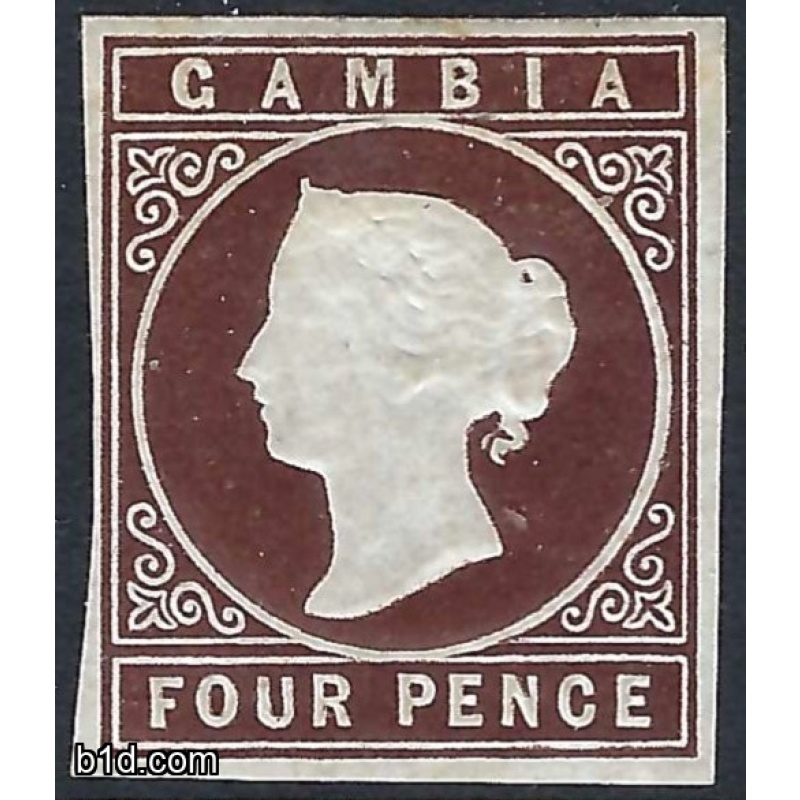 GAMBIA 1869-72 SG1 4D BROWN (MH)