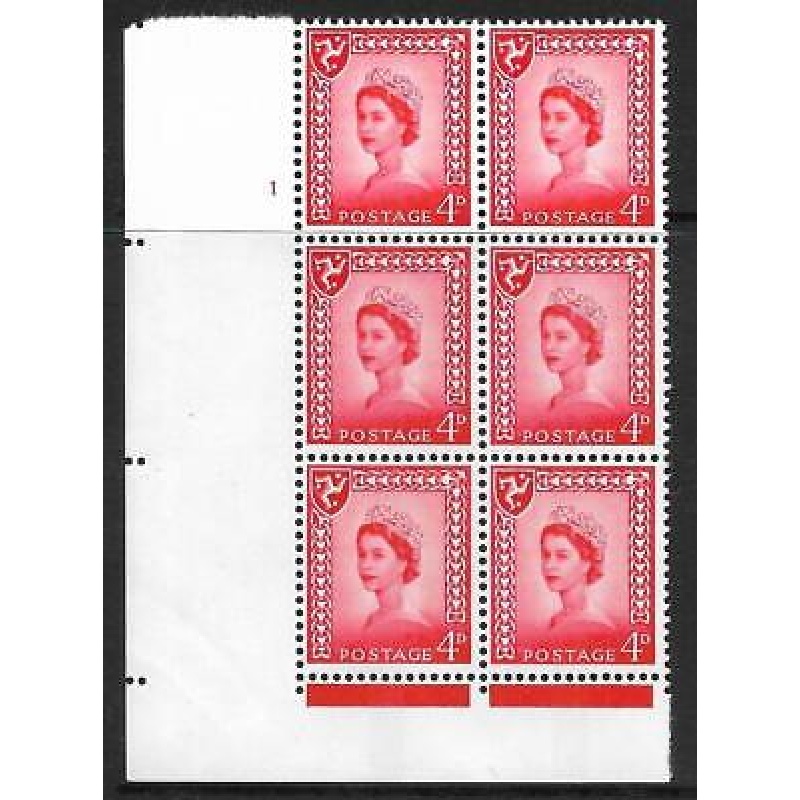 Sg XM10 4d Isle of Man 1CB Cyl 1 No Dot perf FL (I E) UNMOUNTED MINT