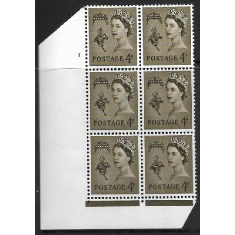 Sg XG8 4d Guernsey 1CB Cyl 1 No Dot perf FL (I E) UNMOUNTED MINT