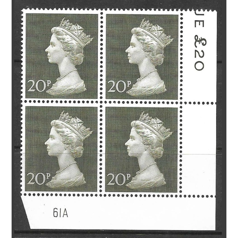 1970 20p Decimal Machin Cylinder 61A UNMOUNTED MINT