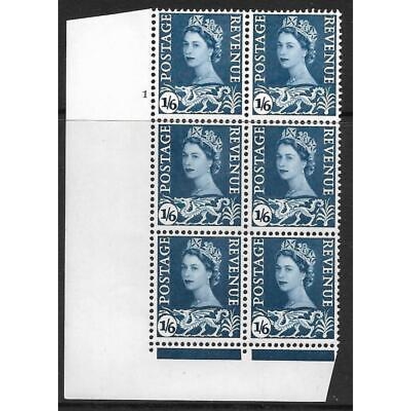 Sg XW17 1 6 Wales 2 x 9.5mm Chalky Cyl 1 No Dot perf F L(I E) UNMOUNTED MINT