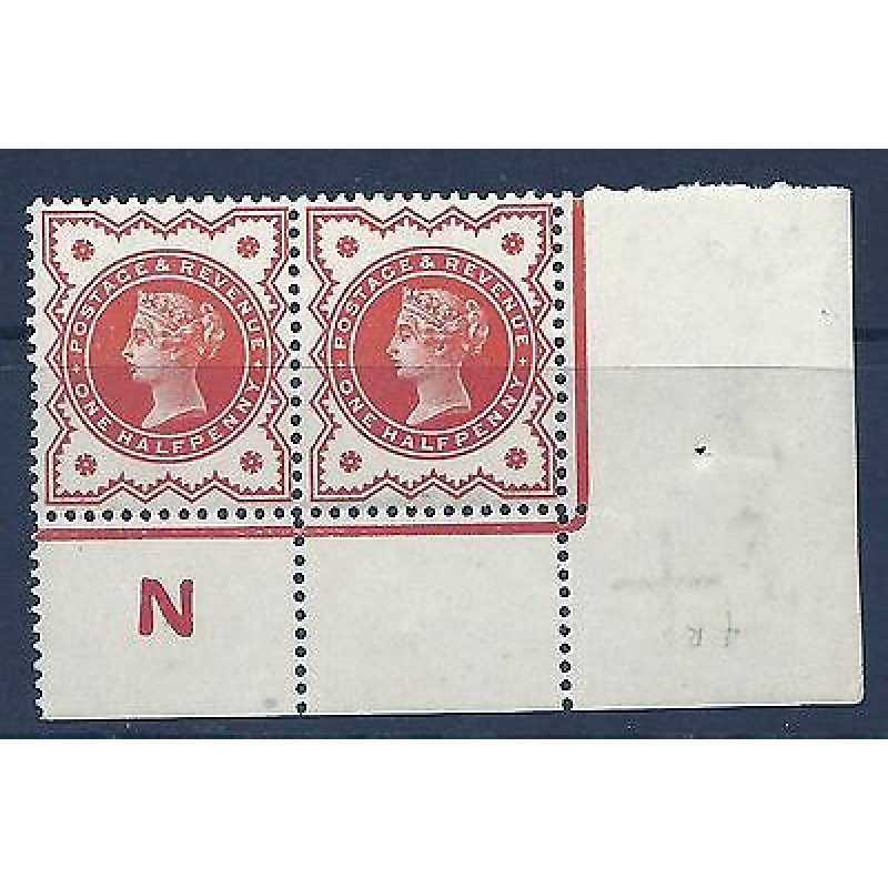 d Vermilion Jubilee control N perf pair Lightly MOUNTED MINT