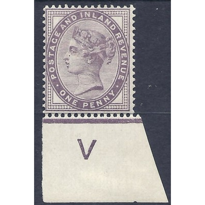 1d lilac control V imperf single MOUNTED MINT