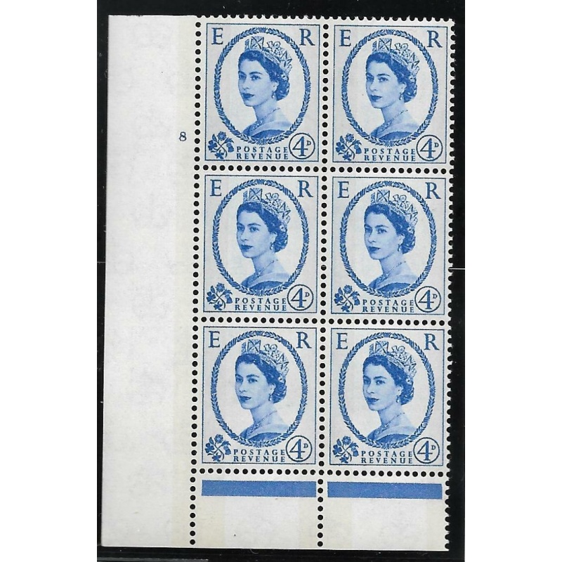 4d Wilding Green Phosphor 8 No Dot perf type B(I P) UNMOUNTED MINT