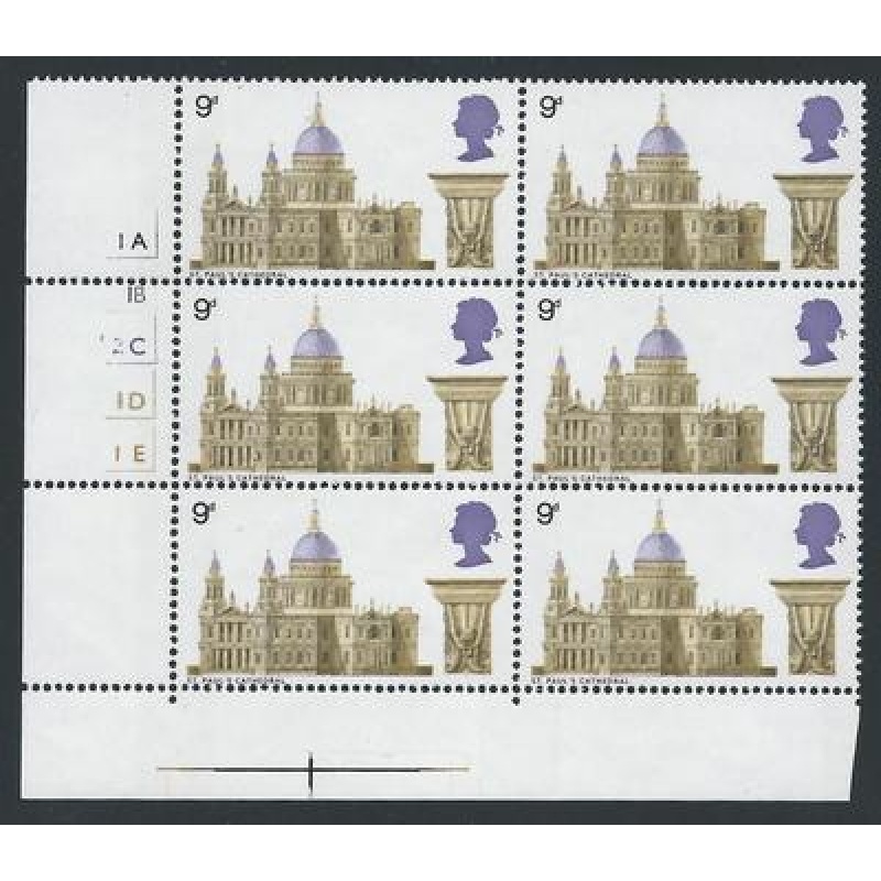 1969 Cathedrals 9d Cylinder Block - MNH