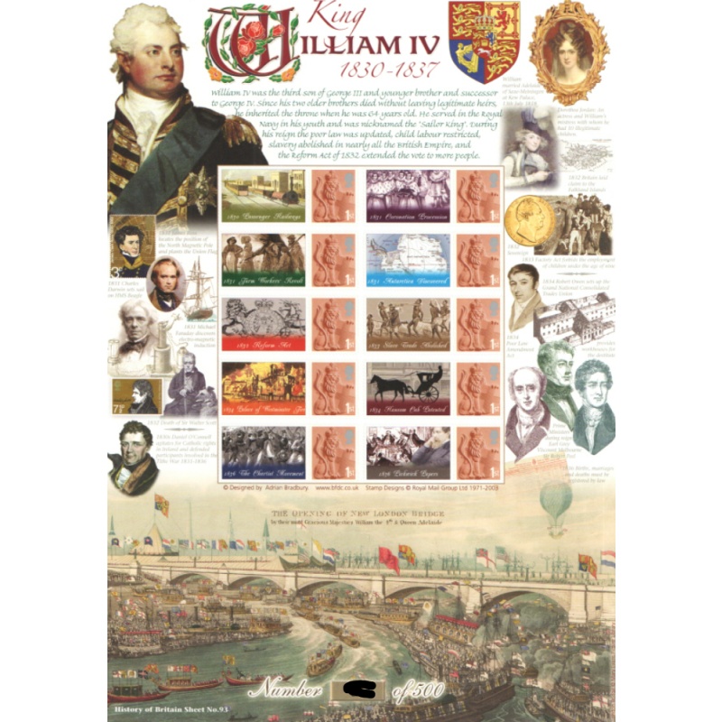 BC-410 2013 History of Britain 93 King william IV no. 56 sheet U/M