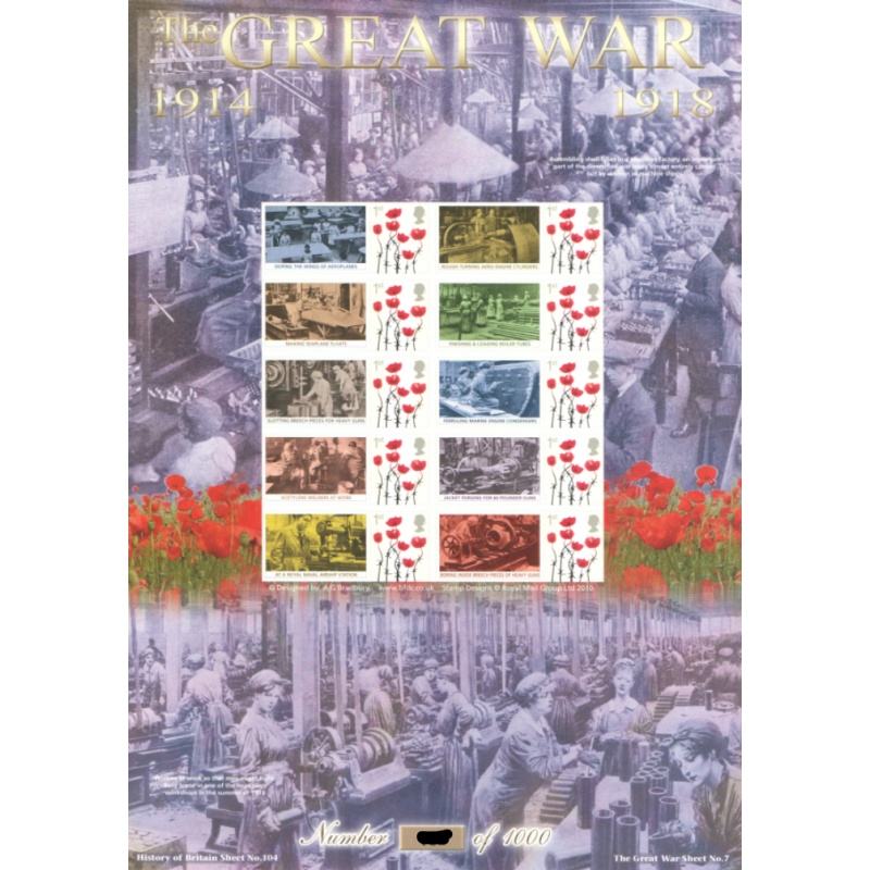 BC-104 2015 History of Britain 104 The great war No.20 sheet U/M