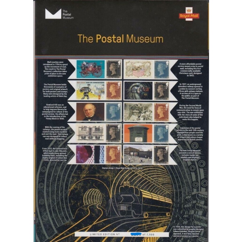 GB 2018 CS-034 Postal Museum No. 2225 smiler sheet UNMOUNTED MINT/MNH