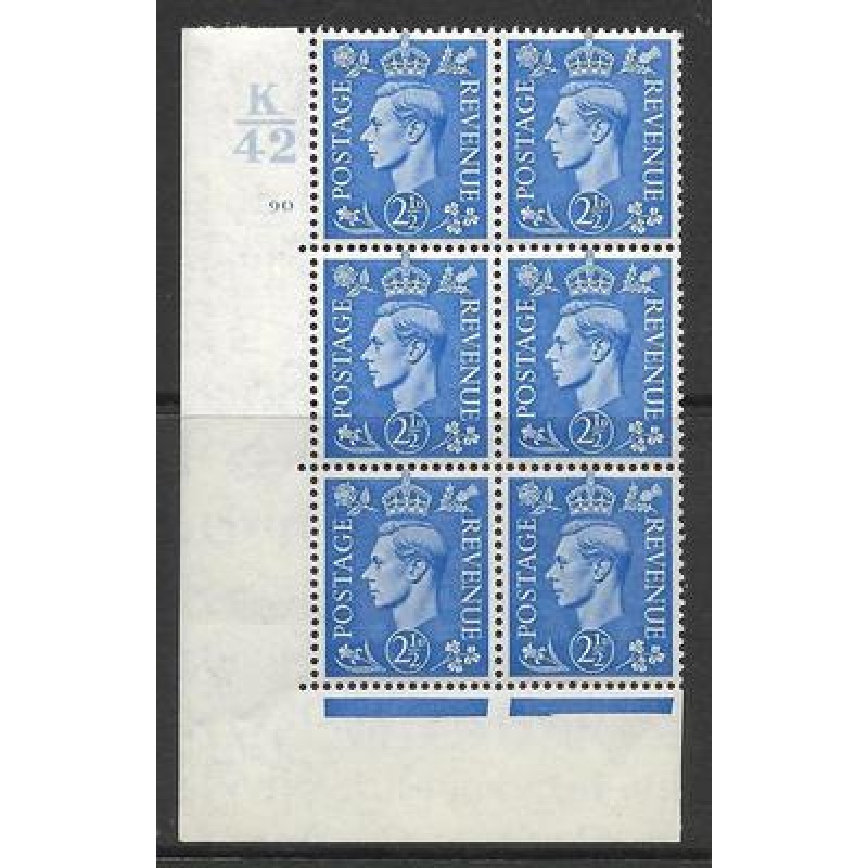 2d Light Blue Cylinder Control K42 90 No Dot perf 5(E I) UNMOUNTED MINT