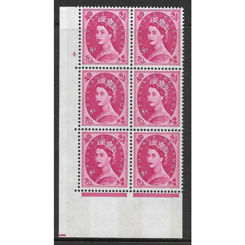 8d Wilding Violet Phos 9.5mm cyl 4 Dot perf type A(E I) UNMOUNTED MINT