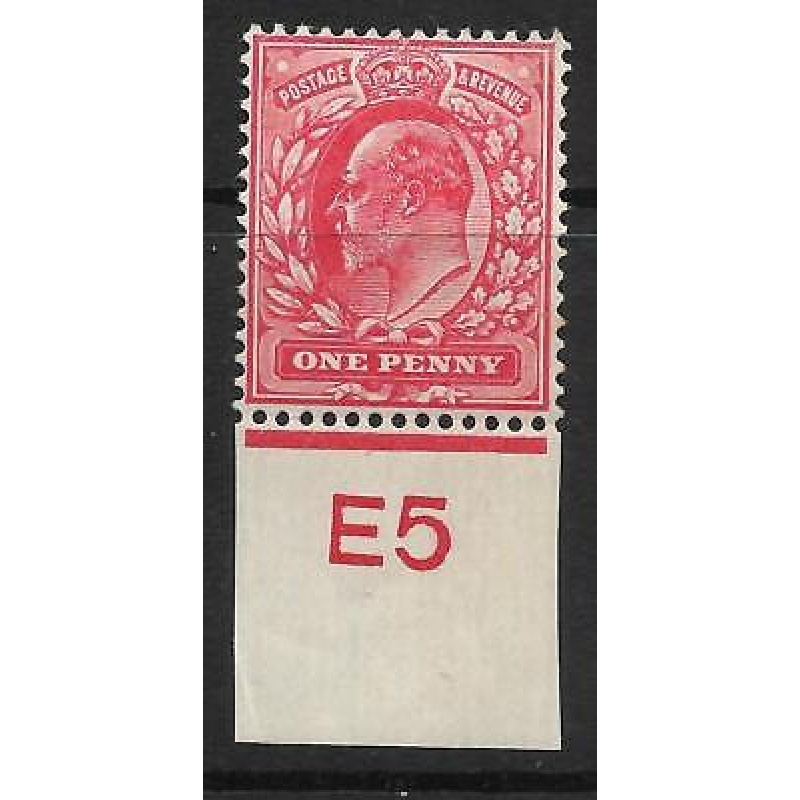 1d Scarlet Control E5 imperf with Co-Ex Rule MOUNTED MINT MM