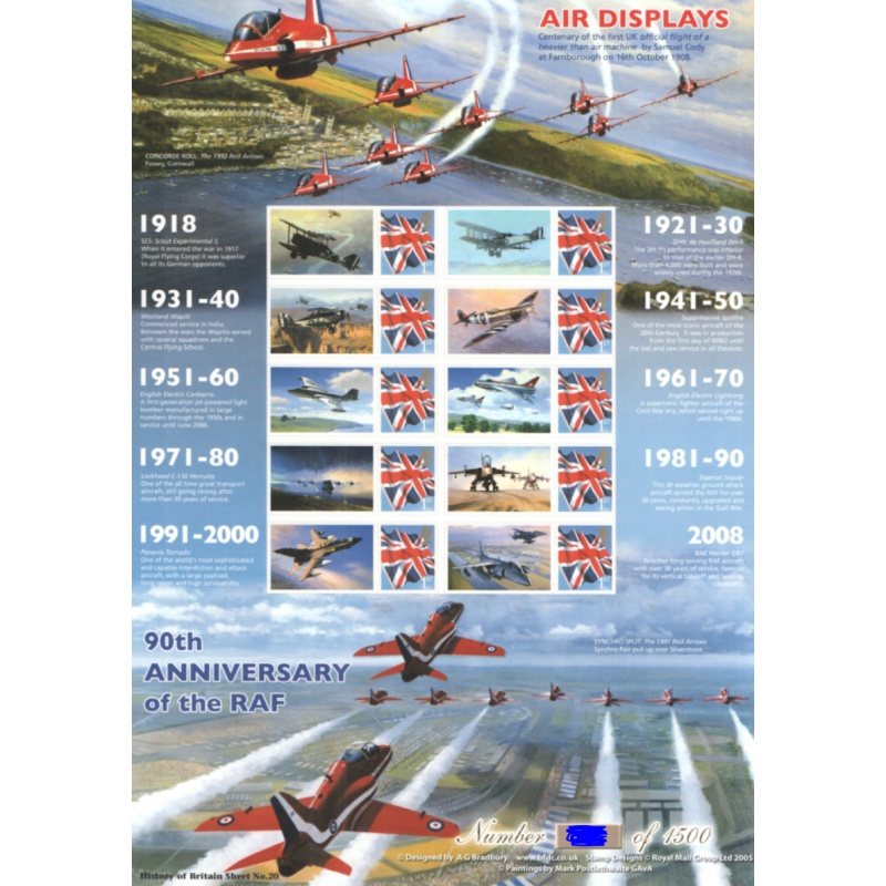 BC-146 History of Britain 21 2008 Air displays no.672 sheet U M