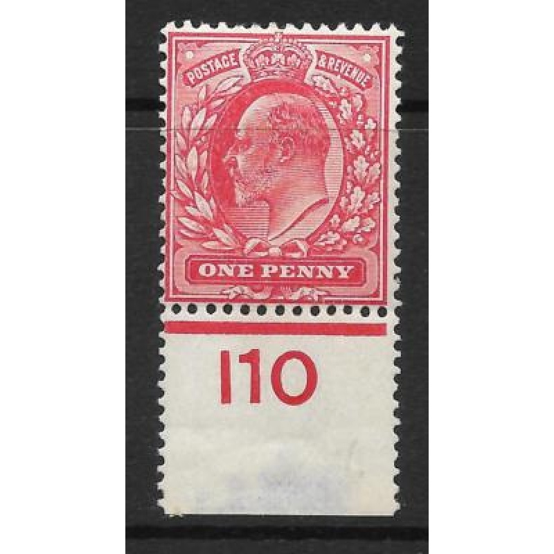 M5n Variety 1d Scarlet Control I10 perf with Co-Ex Rule light MOUNTED MINT