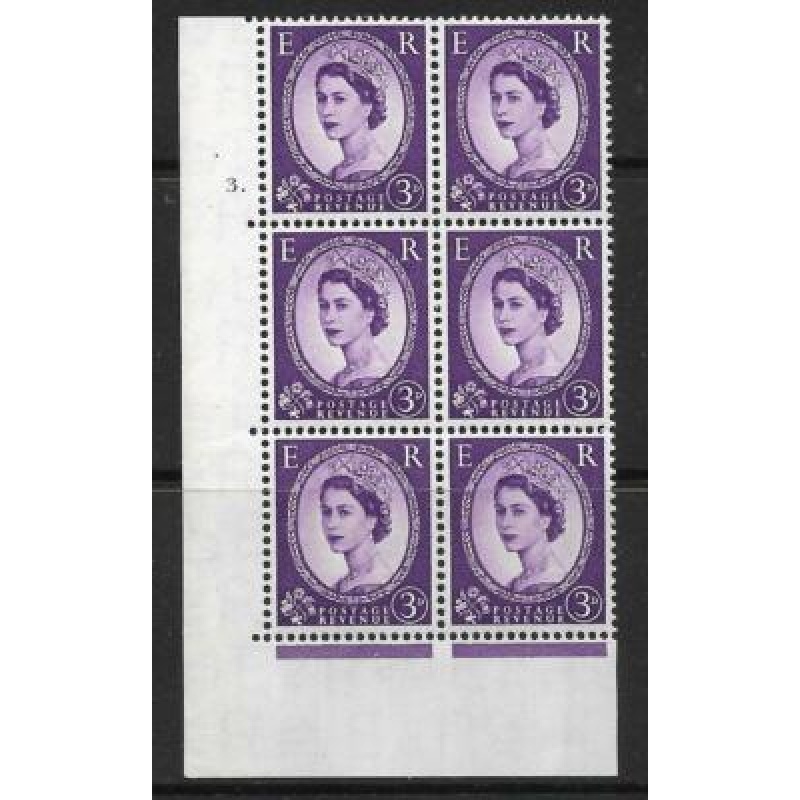 3d Wilding Tudor Cyl 3 No Dot perf A(E I) UNMOUNTED MINT