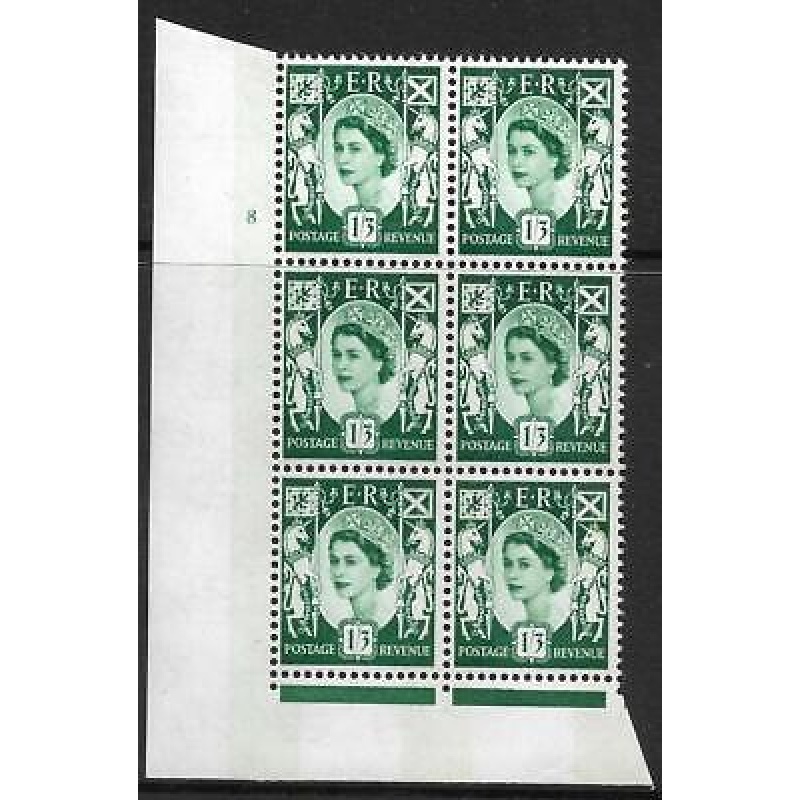 Sg XS25b 1 3 Scotland 2 x 8mm Violet Cyl 8 No Dot perf FL(I E) UNMOUNTED MINT