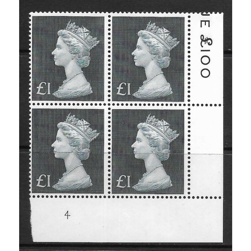 1970 1 Decimal Machin Cylinder 4 Post Office paper UNMOUNTED MINT