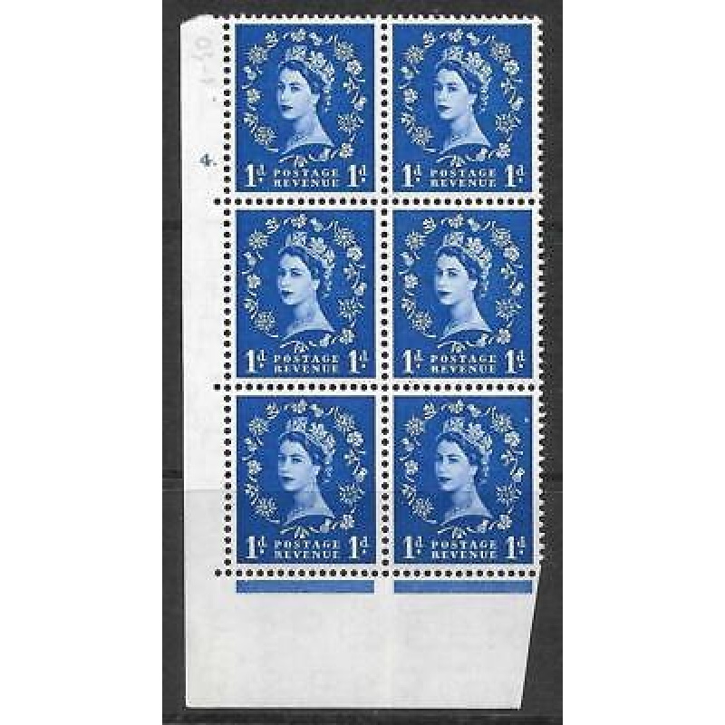 1d Wilding Edward Wmk Cylinder 4 Dot perf type A(E I) UNMOUNTED MINT