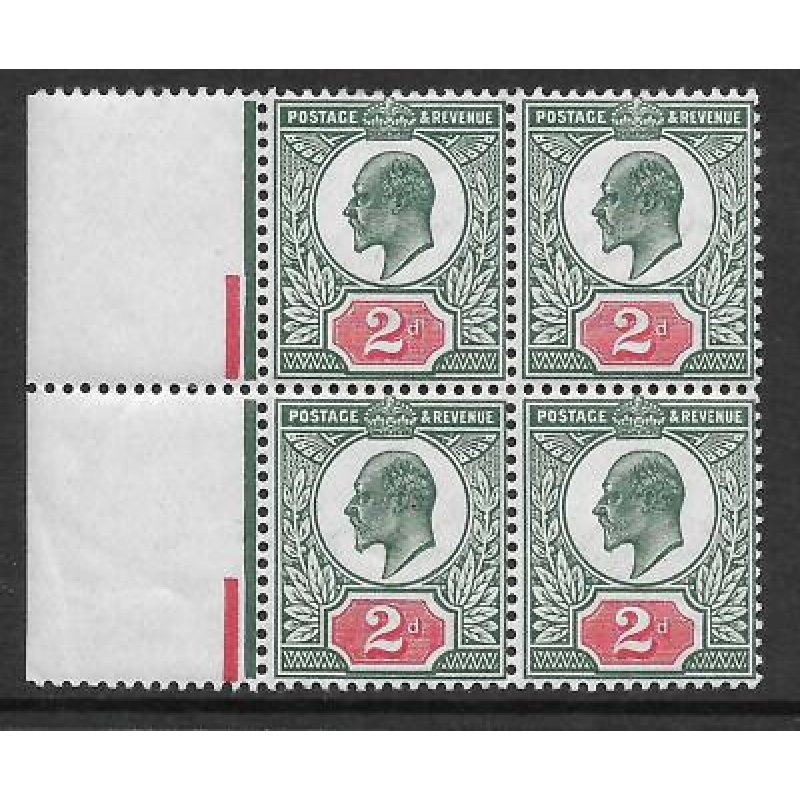 Sg291 Spec M13(1) 2d Deep Dull Green  Red x 4 Somerset House UNMOUNTED MINT