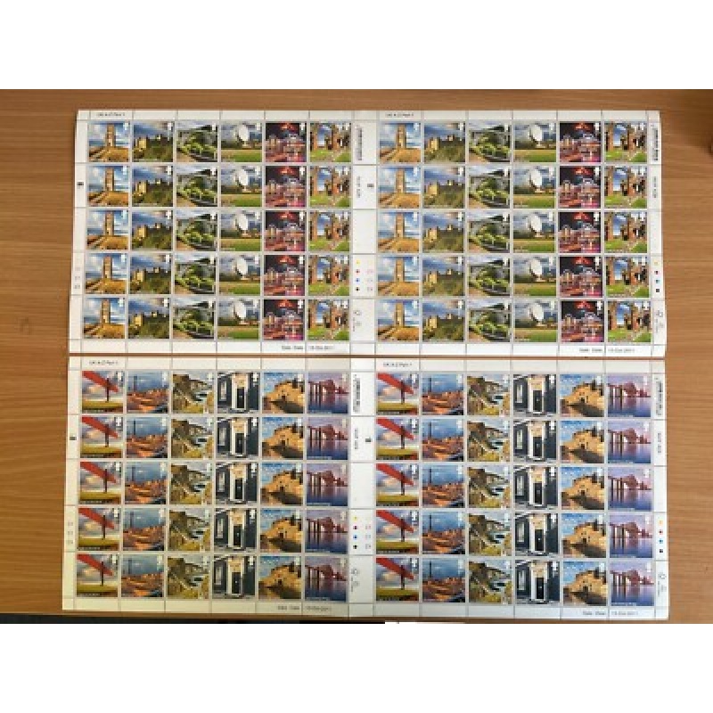 2011 A-z uk part 1 pair of full sheets UNMOUNTED MINT