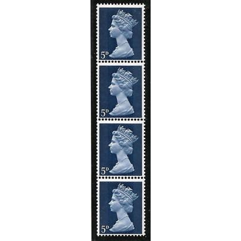 Sg 735 5d Machin PVA 2B Head B  Vertical coil strip - UNMOUNTED MINT